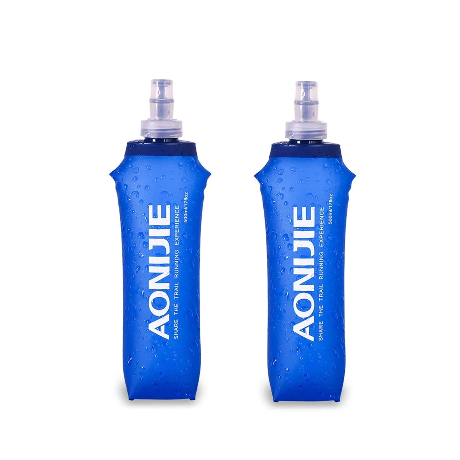 AONIJIE Soft Water Bottle 2 Pack 500ml | Collapsible, BPA-Free Hydration Flask for Cycling & Outdoors - main product image