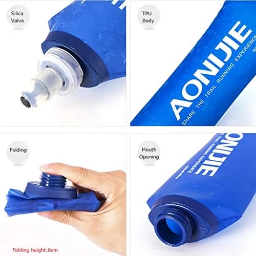 AONIJIE Soft Water Bottle 2 Pack 500ml | Collapsible, BPA-Free Hydration Flask for Cycling & Outdoors thumbnail 4