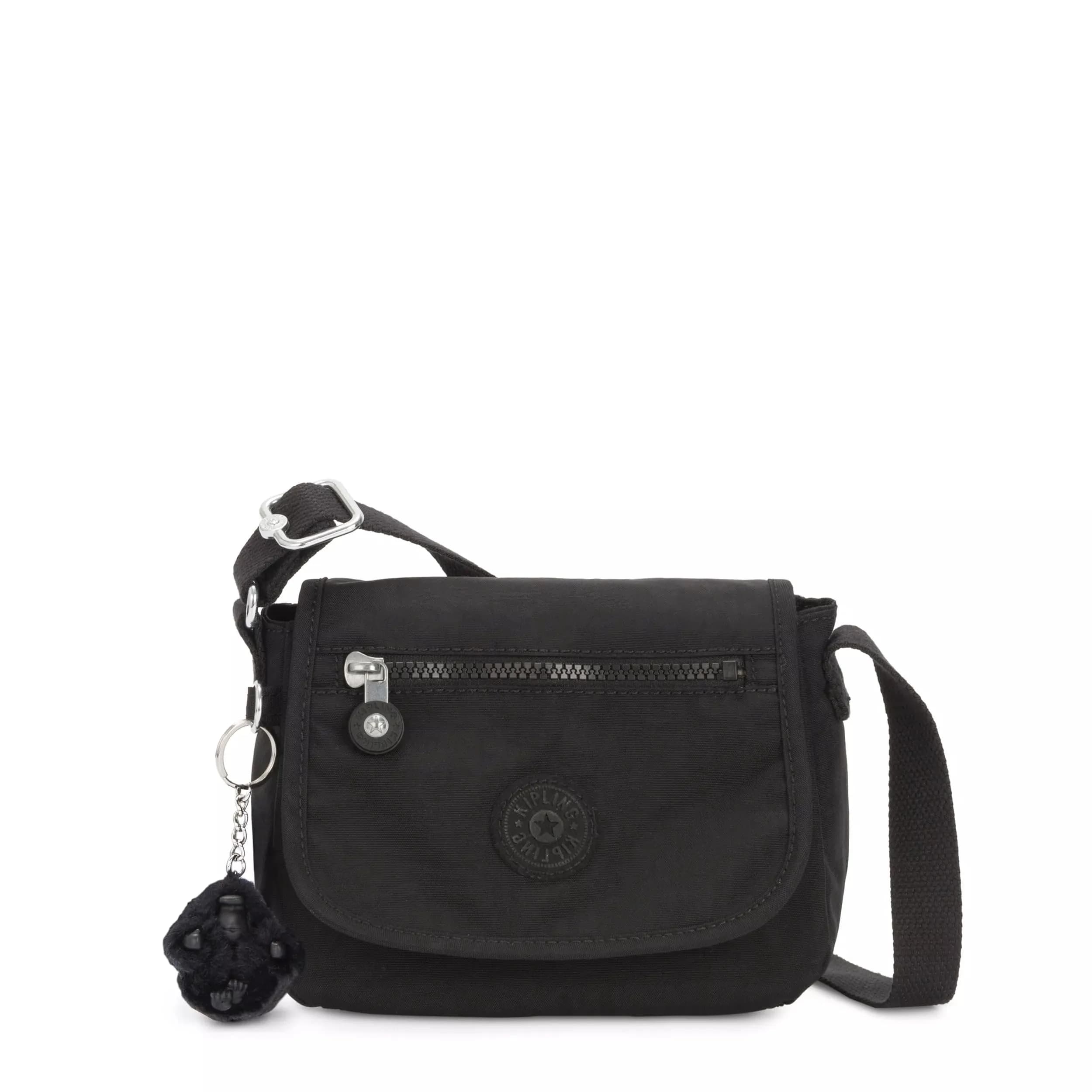 Kipling Sabian Mini Crossbody Bag 7.75''L x 5.75''H x 3.25''D | Water-Resistant Nylon, Lightweight — Black Noir / 7.75''L x 5.75''H x 3.5''D