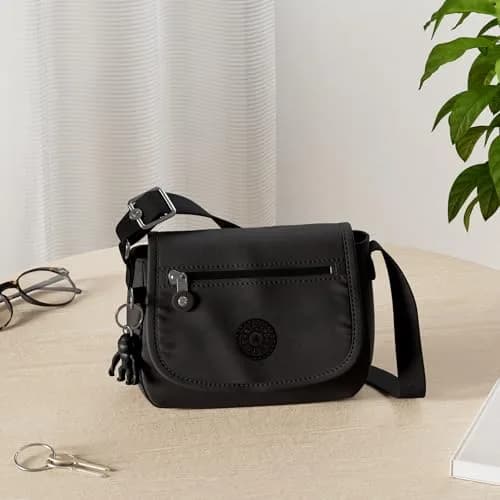 Kipling Sabian Mini Crossbody Bag Lightweight Small Nylon Purse in Black thumbnail 2