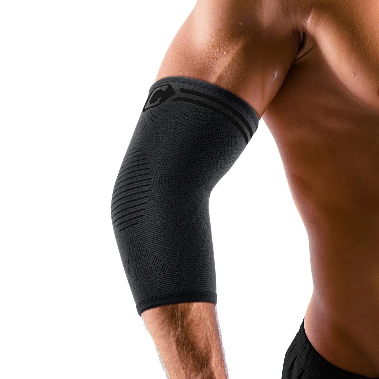 CAMBIVO Elbow Brace Compression Sleeve 2 Pack, Tennis & Golfer's Elbow Support, Large (20cm/7.8in)