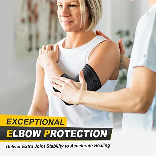 CAMBIVO Elbow Brace Compression Sleeve 2-Pack (20cm/7.87in) | Graduated Compression for Tennis & Golfer's Elbow Pain Relief thumbnail 5