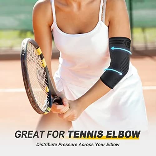 CAMBIVO Elbow Brace Compression Sleeve 2-Pack (20cm/7.87in) | Graduated Compression for Tennis & Golfer's Elbow Pain Relief thumbnail 6