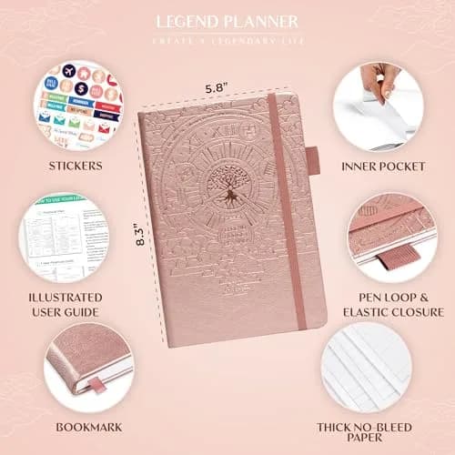Legend Budget Planner Undated Monthly Budgeting & Bill Book Rose Gold A5 (5.5 x 8.3 in) | Organize Finances & Track Spending thumbnail 2
