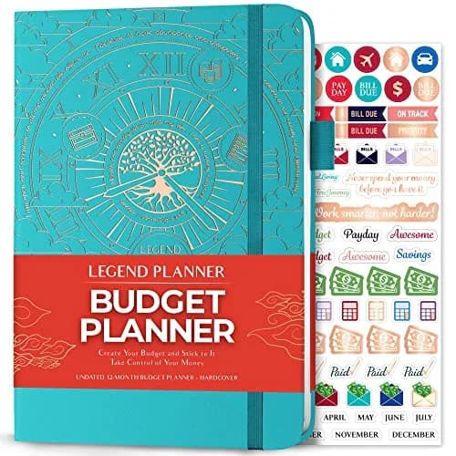 Legend Budget Planner Undated Monthly Budgeting & Bill Book Turquoise A5 (13.97cm x 21.08cm) thumbnail 1