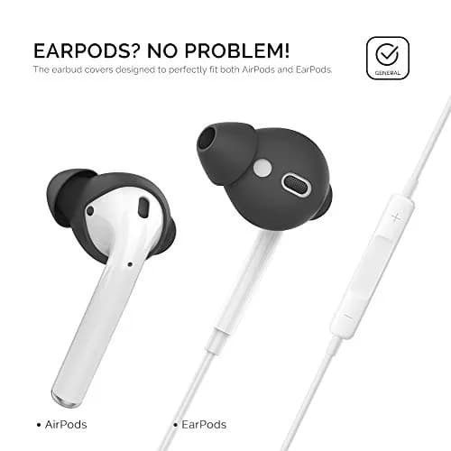 AHASTYLE Black Silicone Ear Tips for AirPods & EarPods, 4 Pairs (2 Large, 2 Small) | Passive Noise Reduction & Bass Enhancement thumbnail 6