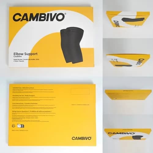 CAMBIVO Elbow Brace Compression Sleeve 2-Pack (20-28 cm Forearm) | Tennis & Golfer's Elbow Pain Relief thumbnail 8