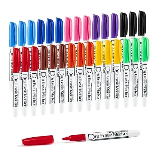 Volcanics Dry Erase Markers, Fine Tip, Low Odor, 10 Colors | Vibrant, Non-Toxic, 30 Pack thumbnail 1