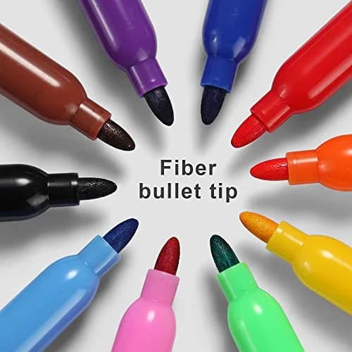 Volcanics Dry Erase Markers, Fine Tip, Low Odor, 10 Colors | Vibrant, Non-Toxic, 30 Pack thumbnail 7