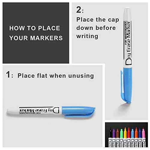 Volcanics Dry Erase Markers, Fine Tip, Low Odor, 10 Colors | Vibrant, Non-Toxic, 30 Pack thumbnail 8