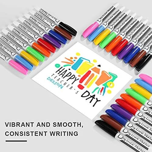 Volcanics Dry Erase Markers, Fine Tip, Low Odor, 10 Colors | Vibrant, Non-Toxic, 30 Pack thumbnail 4