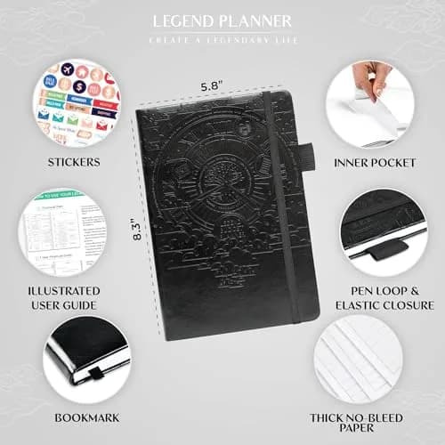 Legend Planner Budget Planner Undated Monthly Budgeting & Bill Book Black A5 (14cm x 21cm) | Goal Setting & Financial Control thumbnail 2