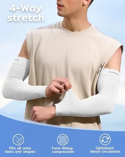 KMMIN Arm Sleeves UV Protection Sleeves for Men & Women | UPF 50 Sunblock, Cooling & Breathable (Middle) thumbnail 4