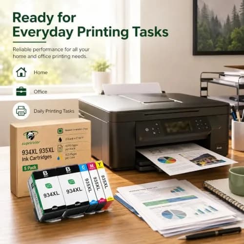 Supricolor 934XL 935XL Ink Cartridges 5 Pack (2 Black, 1 Cyan, 1 Magenta, 1 Yellow) | High Yield Replacement for HP OfficeJet Pro Printers thumbnail 6