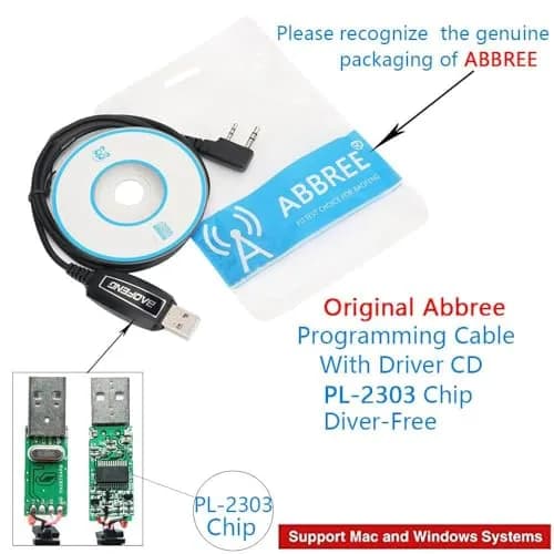 BAOFENG USB Programming Cable PL2303 Support Chirp Compatible UV-5R Mini, BF-F8HP, UV-5G Plus, GM-15Pro, UV-82, UV-5R, GM21, T18 Quansheng, Driver thumbnail 2