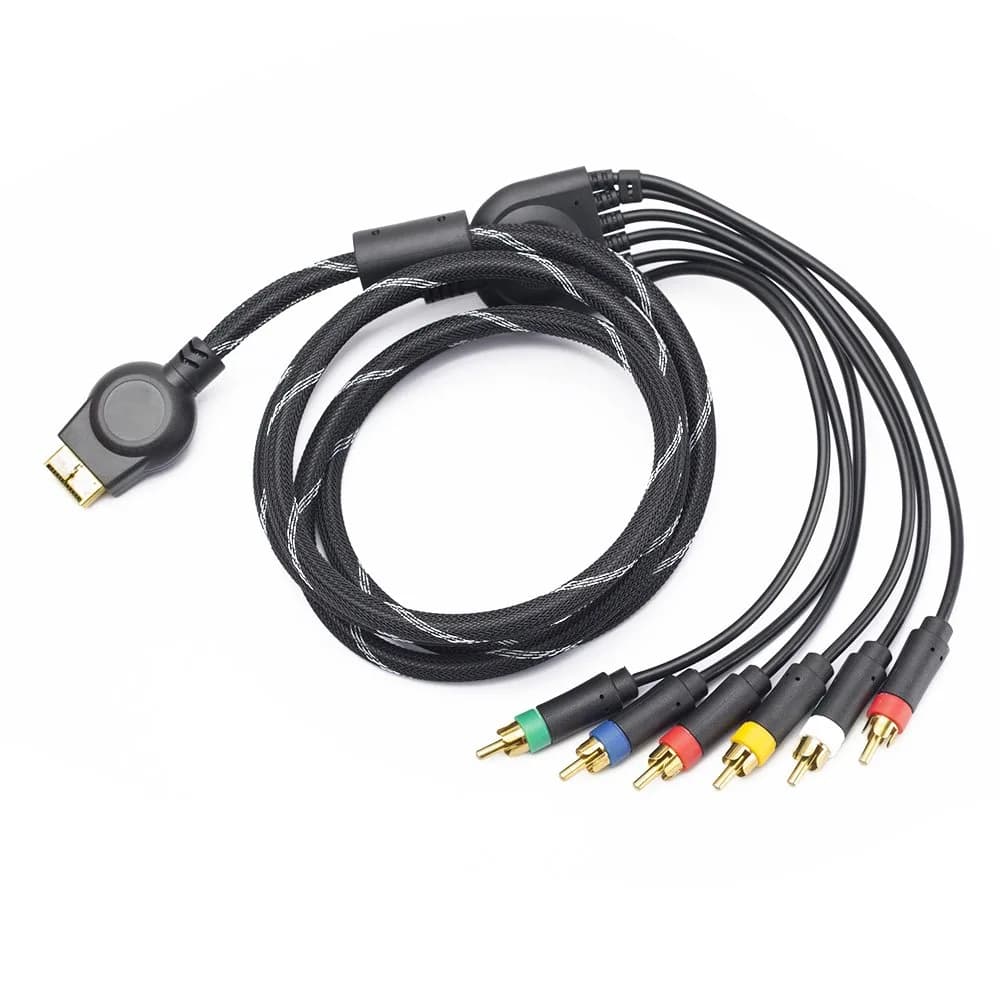 TENINYU PS3 Component AV Cable 6 ft (1.83 m) | High Resolution HDTV Multi Out RCA Audio Video Cable for PS2/PS3/PS3 Slim - main product image