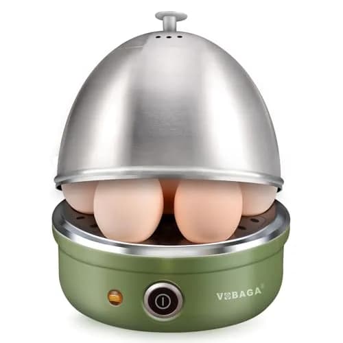 VOBAGA Electric Egg Cooker Retro Green 1.04 kg (2.2 lb) | Rapid Boiler for 7 Eggs, Steamed Veggies & Dumplings thumbnail 1