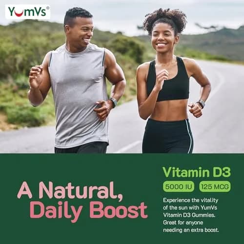 YUM-V'S Vitamin D3 Gummies 120 Count | 5000 IU Berry Vegetarian Supplement with Immune & Bone Support thumbnail 6