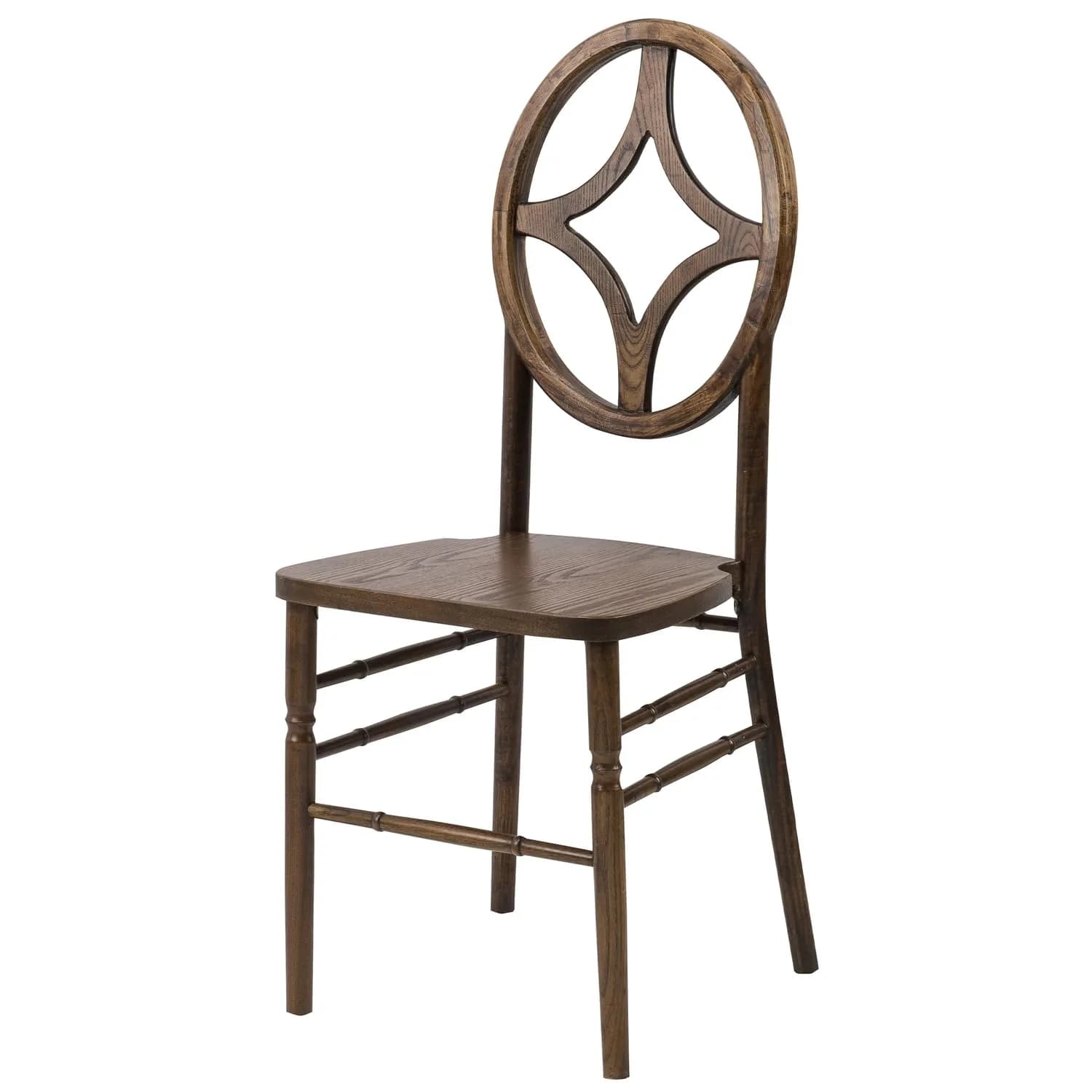 Commercial Seating Products Diamond Dark Walnut Wood Chairs | Rustic Stackable Dining Chairs - main product image