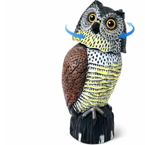 GiftExpress 16" Large Owl Decoy with Rotating Head | Realistic Garden Bird & Squirrel Deterrent for Outdoor Yard & Garden Protection thumbnail 1