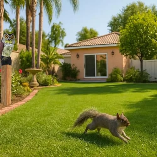 GiftExpress 16" Large Owl Decoy with Rotating Head | Realistic Garden Bird & Squirrel Deterrent for Outdoor Yard & Garden Protection thumbnail 7