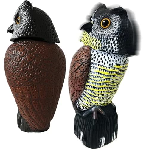 GiftExpress 16" Large Owl Decoy with Rotating Head | Realistic Garden Bird & Squirrel Deterrent for Outdoor Yard & Garden Protection thumbnail 9