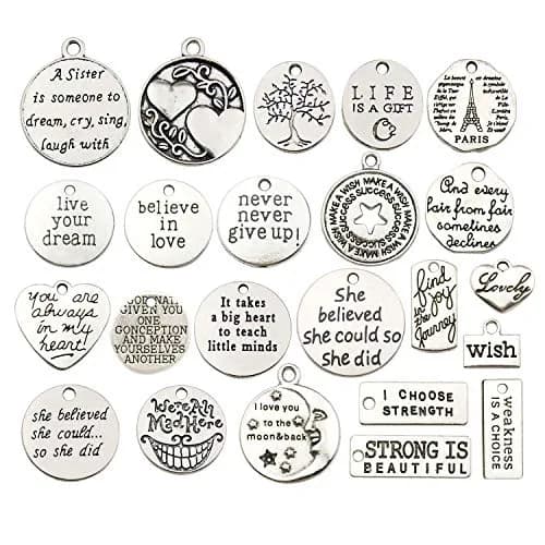 WOCRAFT Charm 7-30mm | Inspirational Message Beads for Jewelry Crafting thumbnail 1