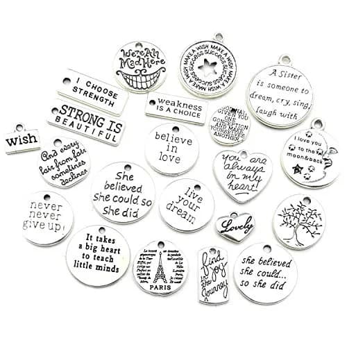 WOCRAFT Charm 7-30mm | Inspirational Message Beads for Jewelry Crafting thumbnail 4