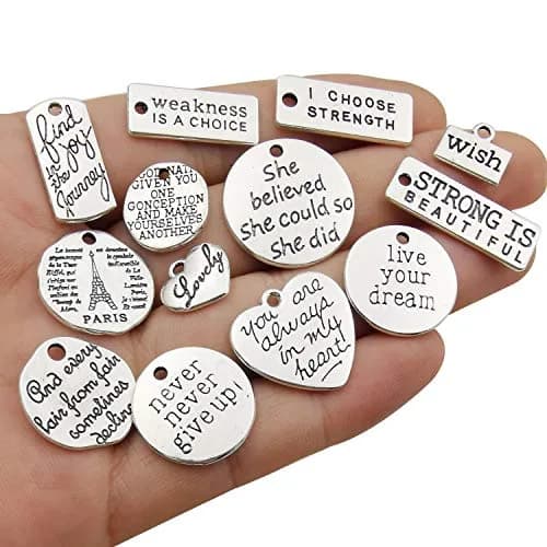 WOCRAFT Charm 7-30mm | Inspirational Message Beads for Jewelry Crafting thumbnail 3