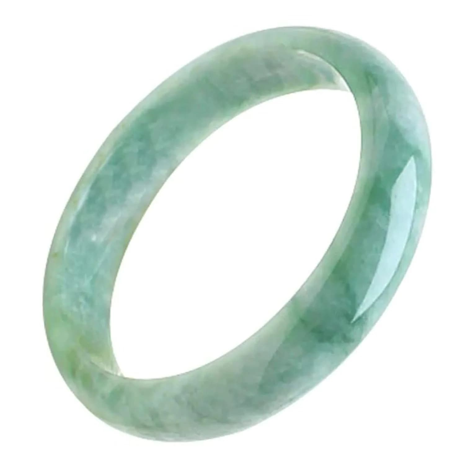 Zimlove Natural Jade Bangle Bracelet 62mm | Chinese Style Green Hand Jade Bracelets - main product image