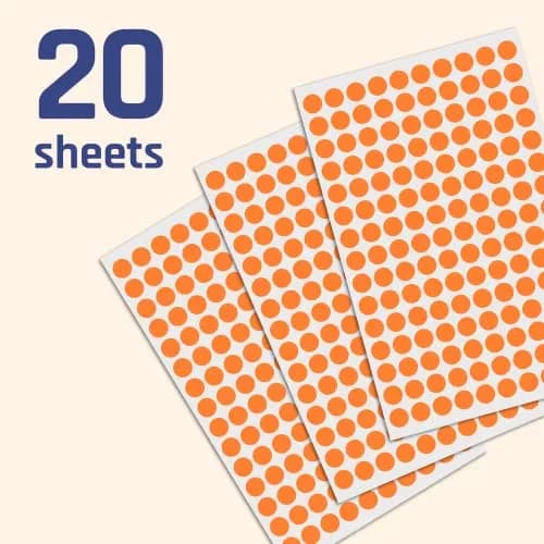 TownStix Orange 3000 Pack Label | 0.375" Round Dot Stickers for Office & School thumbnail 3
