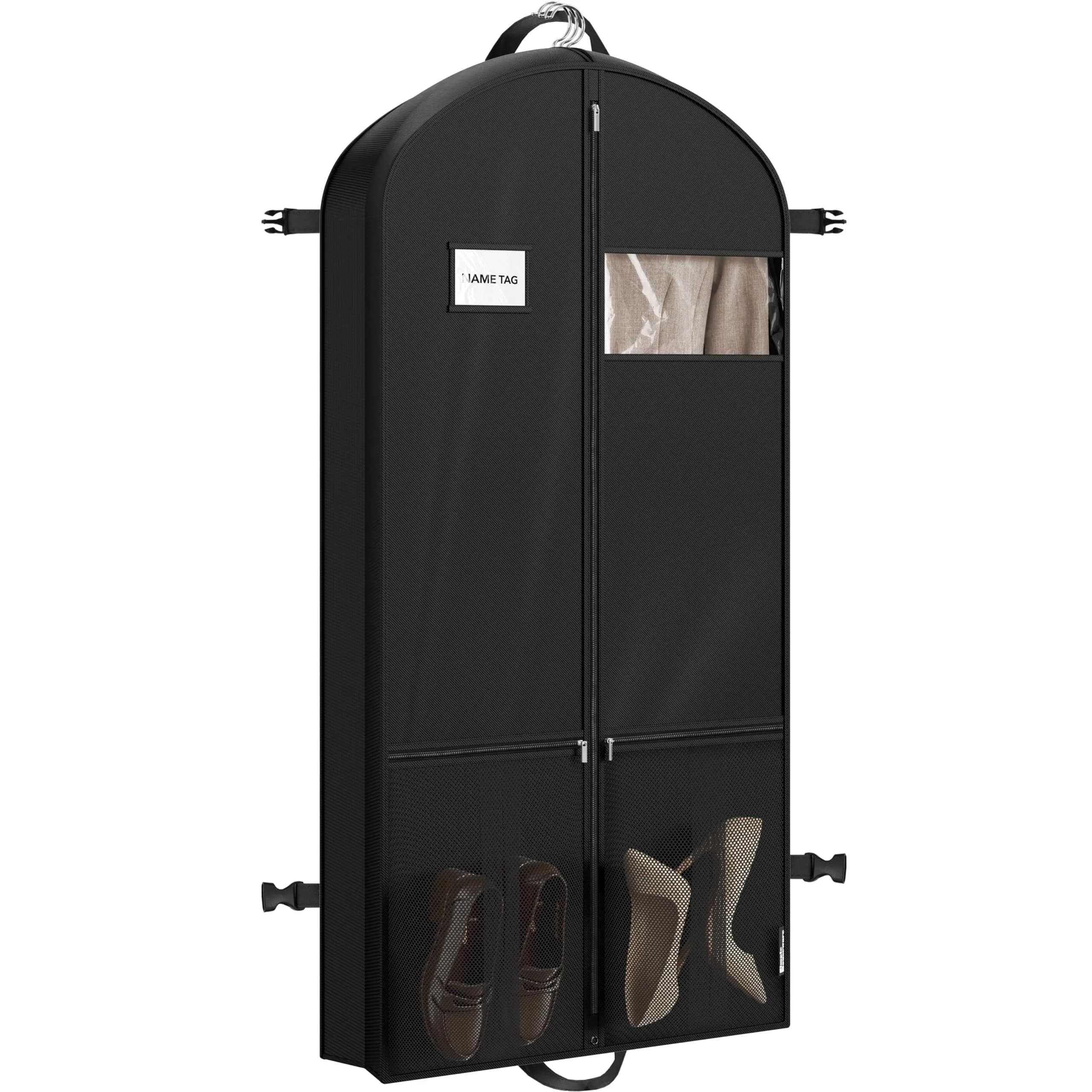 Simple Houseware 43" Travel Garment Bag with Pockets | Heavy Duty Suit Bag for Suits & Dresses — 54-Inch Long w/ Pocket, Single