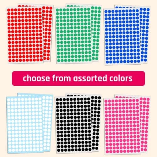 TownStix 3000 Pack, 0.375" Round Dot Stickers Circle Labels - Yellow | Self-Adhesive, Paper, 3/8 inch thumbnail 7