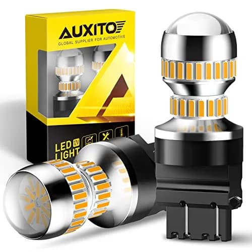 AUXITO 3157 LED Turn Signal Bulbs Amber Yellow 2-Pack | Brighter Than Stock Halogen for Front/Rear Blinker & DRL thumbnail 1