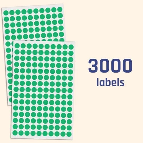 TownStix Green 3000 Pack Label | 3/8 inch Round Dot Stickers for Flat Surfaces thumbnail 4