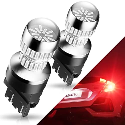 AUXITO Red LED Brake Tail Light Bulbs 3157/3156 5.5W (2-Pack) | Brilliant Red for Tail, Stop, Signal Lights thumbnail 1