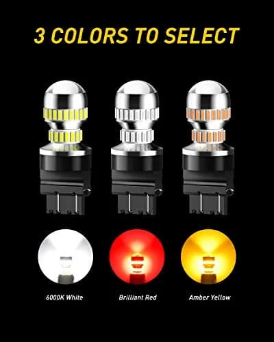 AUXITO Red LED Brake Tail Light Bulbs 3157/3156 5.5W (2-Pack) | Brilliant Red for Tail, Stop, Signal Lights thumbnail 9