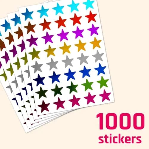 TownStix Star Metallic Stickers 1000 Pack | 8 Colors, 0.6" Diameter, Permanent Adhesive thumbnail 4
