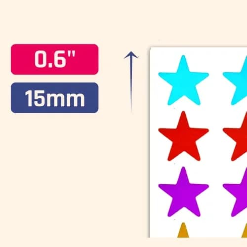 TownStix Star Metallic Stickers 1000 Pack | 8 Colors, 0.6" Diameter, Permanent Adhesive thumbnail 2