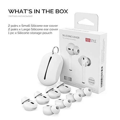 AhaStyle 4 Pairs AirPods Ear Tips Silicone Earbuds Cover for Apple AirPods & EarPods | 2 Pairs Large & 2 Pairs Small thumbnail 8