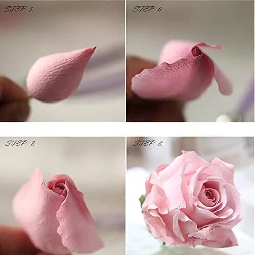 KALAIEN Rose Cutter Set & Petal Fondant Mold 12 Pcs | 2 Silicone Molds & 10 Stainless Steel Cutters for Cake Decorating thumbnail 5