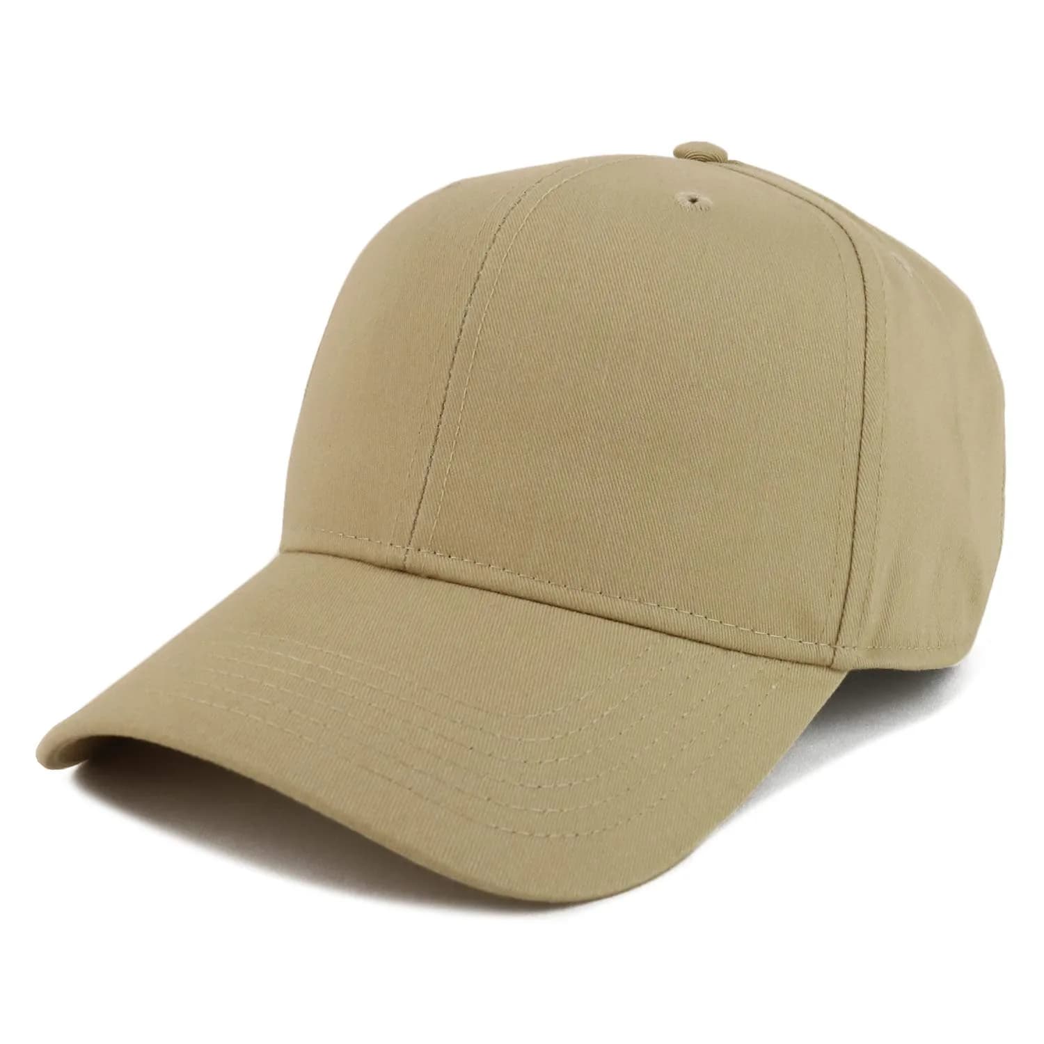 Armycrew XXL Oversize High Crown Adjustable Solid Baseball Cap - Royal Blue | Fits 2XL-3XL (62cm) — Khaki