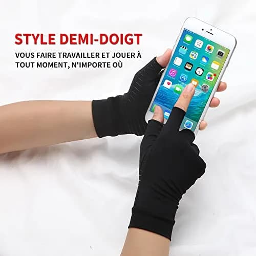 Waxden Copper Compression Arthritis Gloves for Hand Swelling & Pain Relief | Medium (1 Pair) thumbnail 6