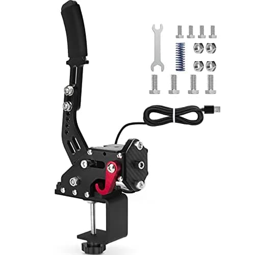 aikeec USB Sim Racing Handbrake PC with Clamp, Compatible with Logitech G29 G920 T300 T500, Hall Sensor, Windows (Black) thumbnail 1