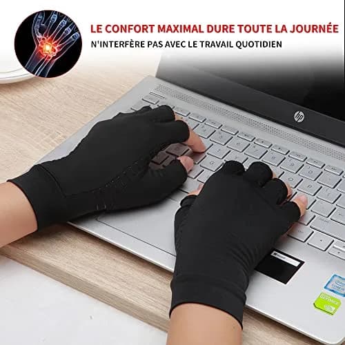 Waxden Copper Compression Arthritis Gloves Large | Pain Relief & Healing for Hands, Carpal Tunnel thumbnail 5