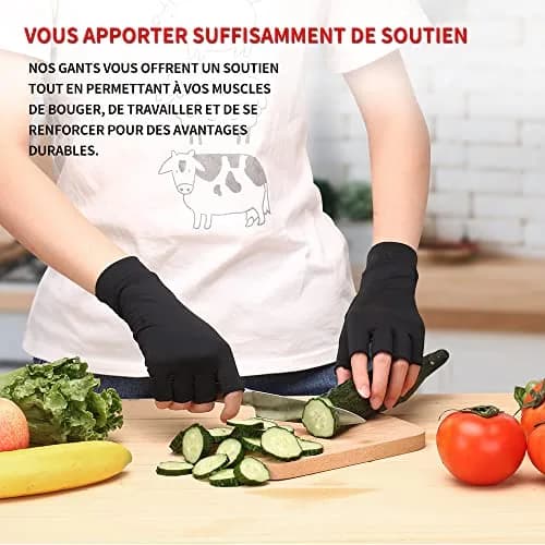 Waxden Copper Compression Arthritis Gloves for Hand Swelling & Pain Relief, Fingerless, Small | 1 Pair thumbnail 6