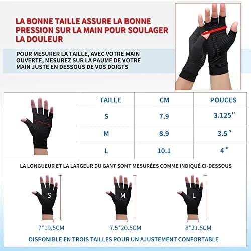 Waxden Copper Compression Arthritis Gloves for Hand Swelling & Pain Relief, Fingerless, Small | 1 Pair thumbnail 3