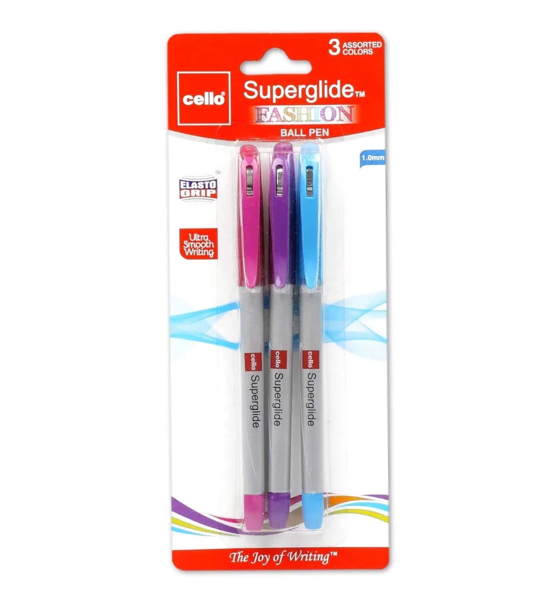 Cello Superglide Fashion Ball Pen 3-Pack | Smooth Ink Flow for Students & Office - main product image