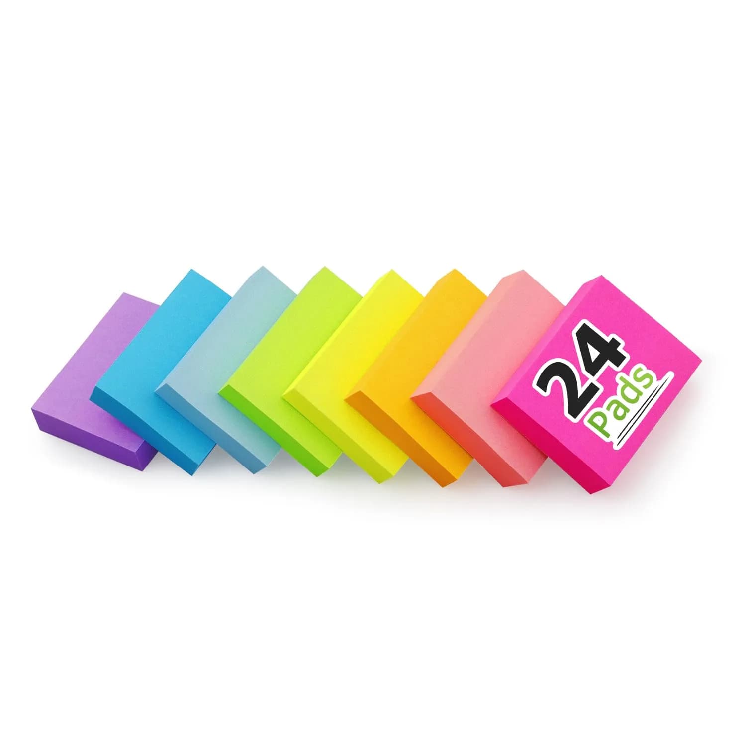 Winner Aura Self-Stick Notes 1.5x2 in Bright Colors Pack of 8 | Reusable & Easy Notice — 24 Pads