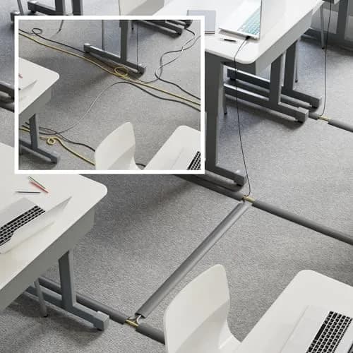 D-Line Gray Floor Cord Cover 900cm (30ft) | Heavy Duty Cable Management Solution for Wires on Floor thumbnail 5